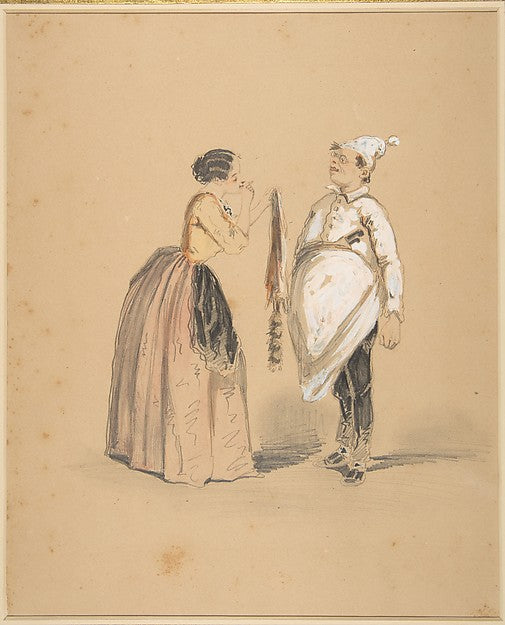 A Lady and Her Cook 19th cent-Anonymous, French, 19th cent,  Poster Print Wall Art