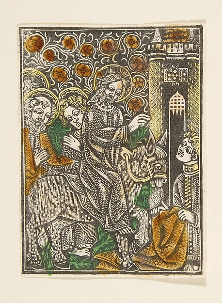 Christ's Entry into Jerusalem 15th cent-Anonymous, German, 15t,  Poster Print