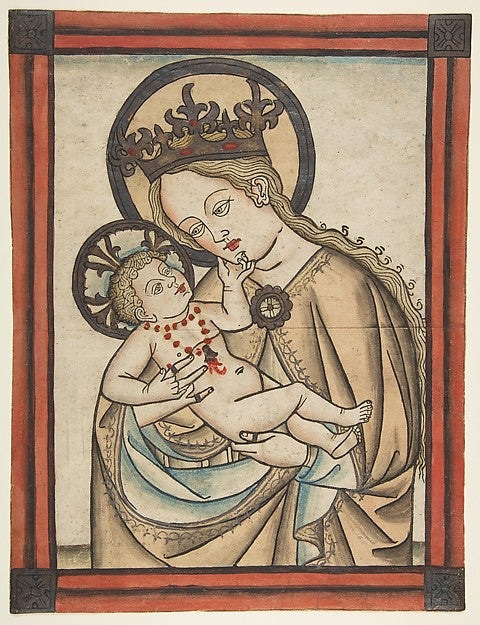 Madonna and Child c1460–70-Anonymous, German, Augsburg, 15th c,  Poster Print Wall Art