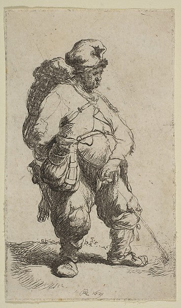 A Man Making Water 1630-Rembrandt  ,16x12"(A3)Poster