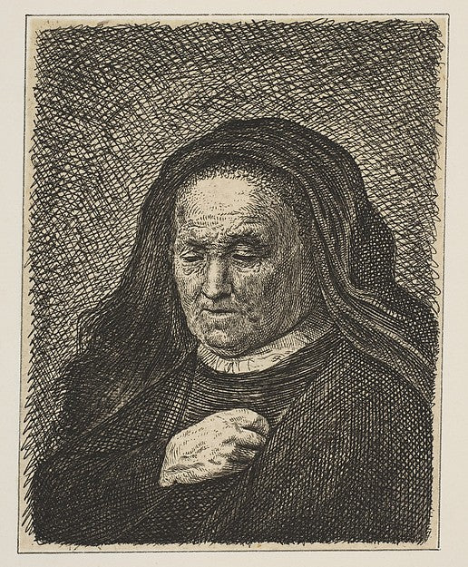 The Artist's Mother with Her Hand on Her Chest 18th cent-After, Poster Print