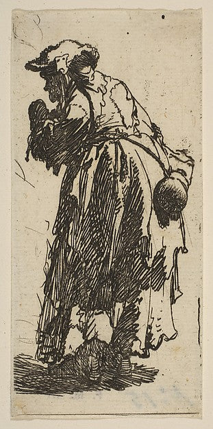 Old Beggar Woman with a Gourd c1629-Rembrandt  , Poster Print