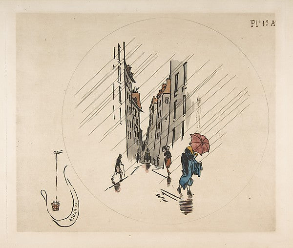 Decoration for a Plate -  Rain 1870-Félix Bracquemond,  Poster Print Wall Art
