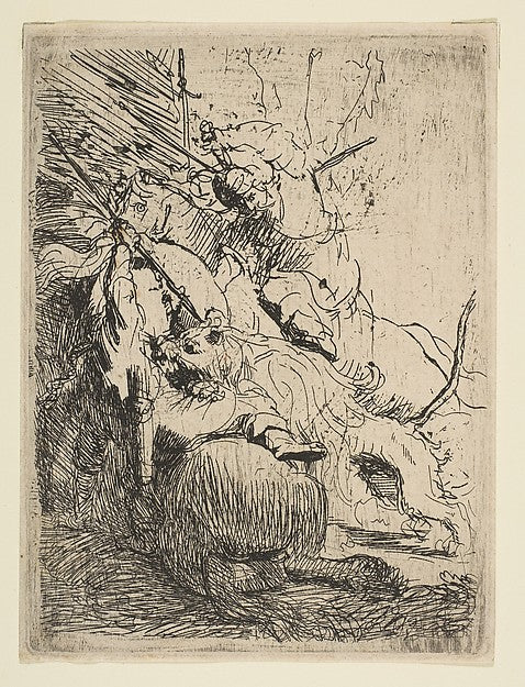 The Small Lion Hunt  c1629-Rembrandt  , Poster Print