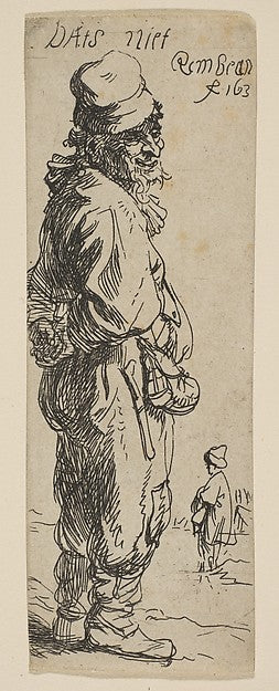 A Peasant Replying: "Dats niet" 1634-Rembrandt  ,16x12"(A3)Poster