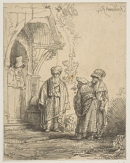 Three Oriental Figures  1641-Rembrandt  , Poster Print