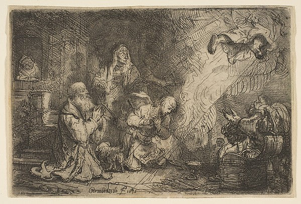 The Angel Departing from the Family of Tobias 1641-After Rembr, Poster Print