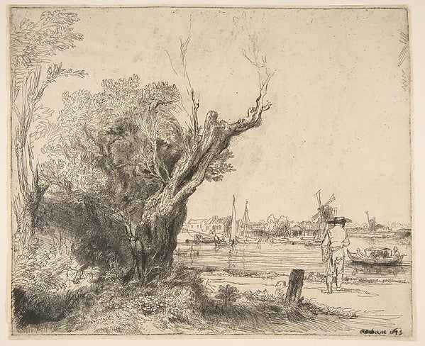 The Omval 1645-Rembrandt ,  Poster Print Wall Art