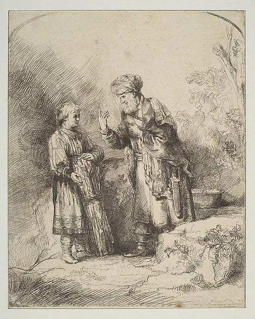 Abraham and Isaac  n.d.-After Rembrandt  ,  Poster Print