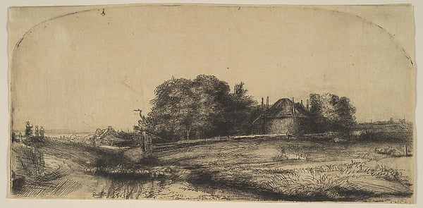 Cottages and a Hay Barn on the Diemerdijk with a Flock of Shee,  Poster Print