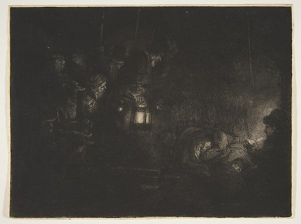 Adoration of the Shepherds:  A Night Piece c1657-Rembrandt ,16x12"(A3)Poster