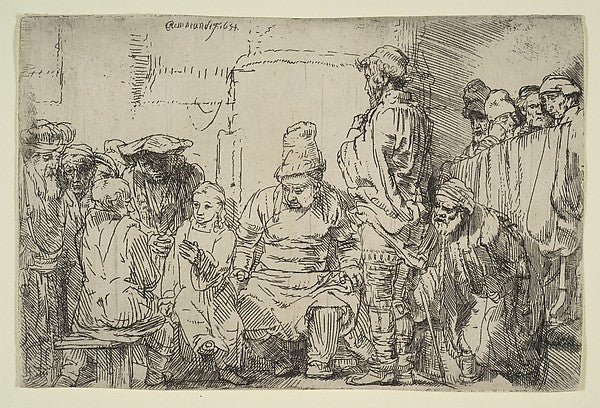 Christ Seated Disputing with the Doctors 1654-Rembrandt  ,  Poster Print