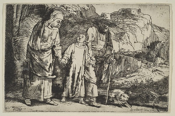 Christ Returning from the Temple with His Parents 1654-Rembran,  Poster Print