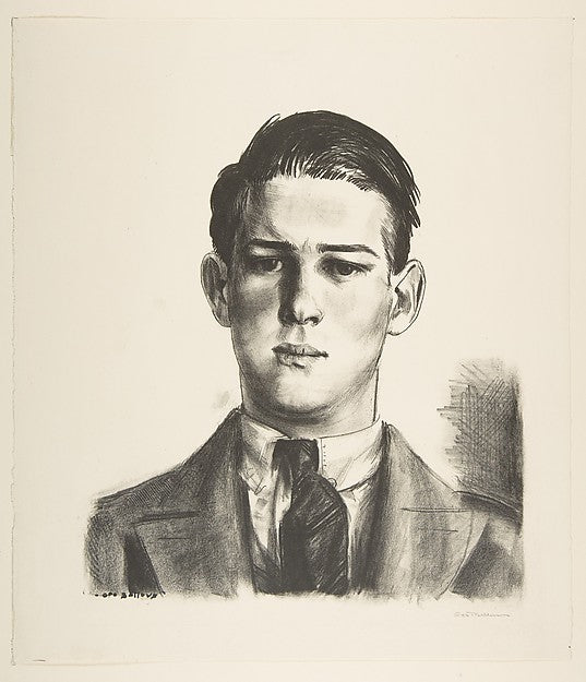 Head of Gregory 1924-George Bellows ,  Poster Print Wall Art