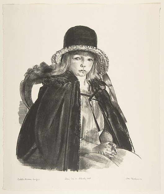 Jean in a Black Hat 1923–24-George Bellows ,  Poster Print Wall Art