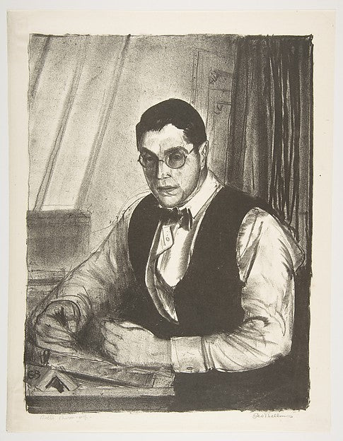 Gene Speicher Drawing on a Stone 1921-George Bellows ,  Poster Print Wall Art