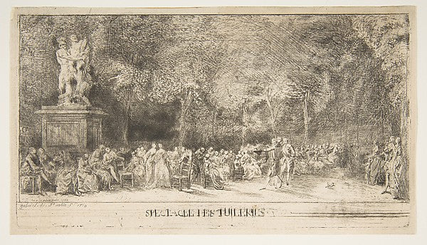 Scene in the Tuileries -   The Chairs 1760-Gabriel de Saint-Aubi,  Poster Print Wall Art