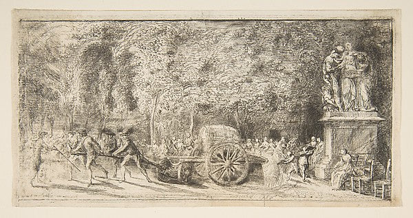 Scene in the Tuileries -   The Watering Cart 1760-Gabriel de Sai,  Poster Print Wall Art