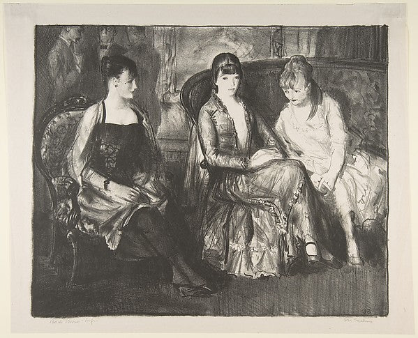 Marjorie  Emma and Elsie 1921-George Bellows ,  Poster Print Wall Art