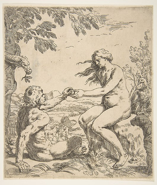 Adam and Eve c1639-Simone Cantarini,  Poster Print Wall Art