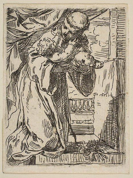 Saint Anthony of Padua holding the Christ Child ca.1635–1636-S,  Poster Print Wall Art
