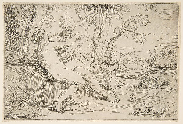 Venus and Adonis c1637–1639-Simone Cantarini,16x12"(A3) Poster