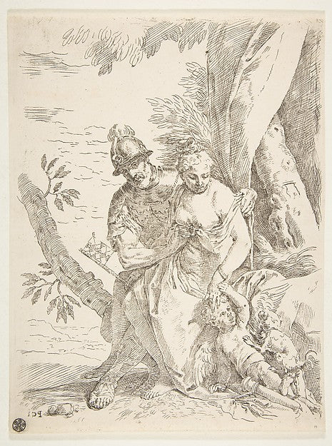Mars  Venus and Cupid ca.1637–1639-Simone Cantarini, After Pao,  Poster Print Wall Art