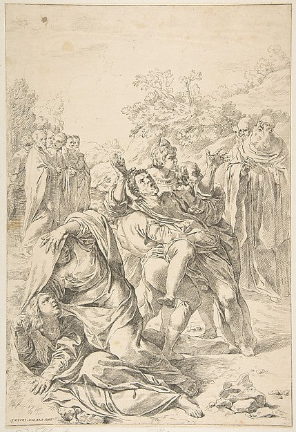 Saint Benedict exorcising a demon c1637–1639-Etched by Simone,  Poster Print Wall Art