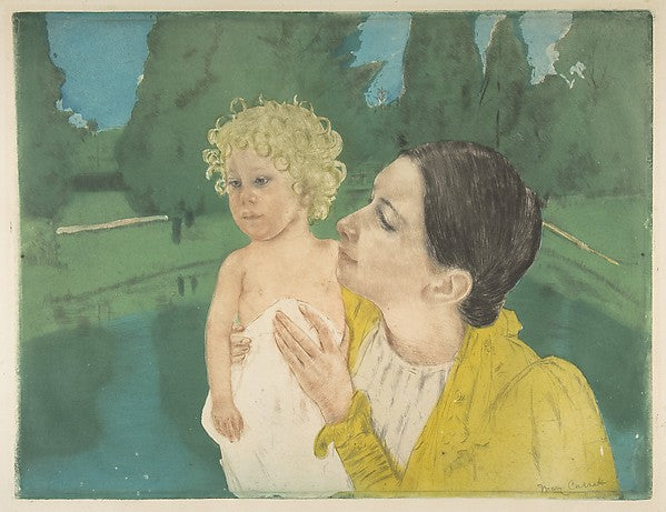 By the Pond c1896-Mary Cassatt,  Poster Print Wall Art