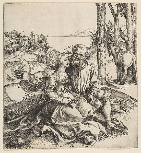 The Ill-Assorted Couple c1495-Albrecht Dürer,  Poster Print Wall Art
