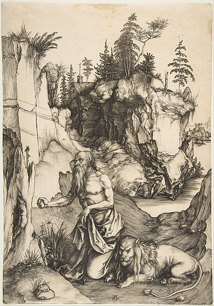 Saint Jerome Penitent in the Wilderness c1496-Albrecht Dürer,  Poster Print