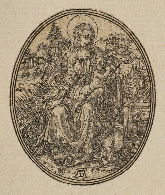 Virgin and Child with the Monkey  n.d.-After Albrecht Dürer ,  Poster Print