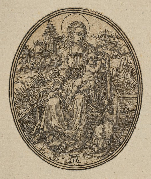 Virgin and Child with the Monkey  n.d.-After Albrecht Dürer ,16x12"(A3)Poster