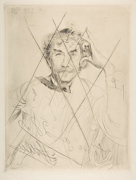 Portrait of Whistler 1897-Paul-César Helleu ,  Poster Print