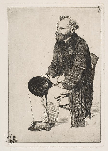 Manet Seated  Turned to the Left c1866–68-Edgar Degas,16x12