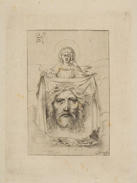 Saint Veronica with the Sudarium 16th cent-After Sebald Beham ,  Poster Print