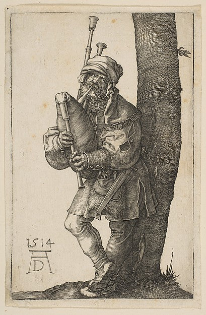 The Bagpiper 1514-Albrecht Dürer,  Poster Print Wall Art
