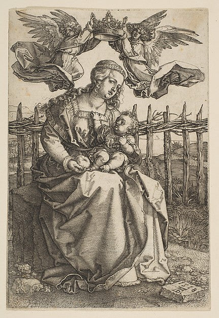 Virgin and Child Crowned by Two Angels 1518-Albrecht Dürer ,16x12"(A3)Poster