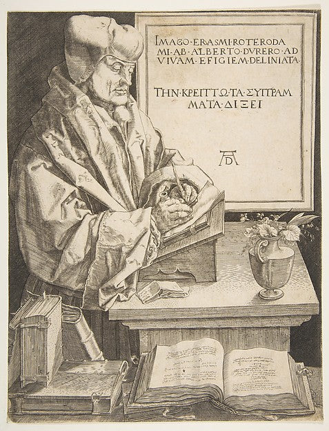 Erasmus of Rotterdam  n.d.-Anonymous, German, 16th cent, After, Poster Print