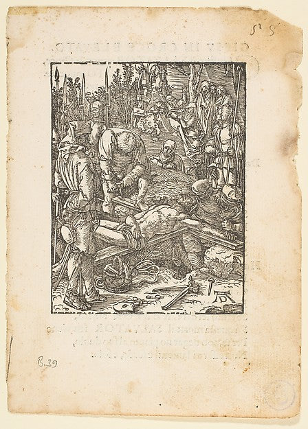 Christ Nailed to The Cross  from The Small Passion  edition Ve,  Poster Print Wall Art