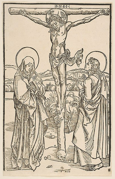 Christ on the Cross with the Virgin and Saint John n.d.-Former,  Poster Print Wall Art