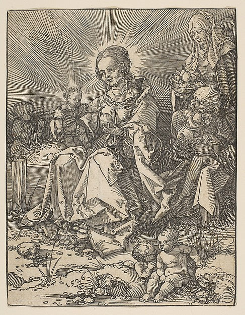 The Madonna on a Grassy Bank 1526-Possibly Albrecht Dürer ,16x12