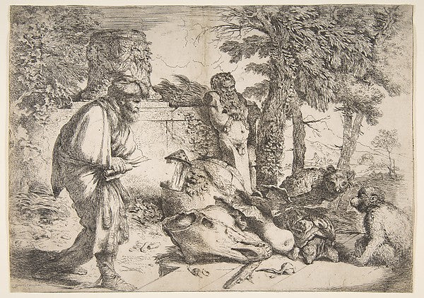 Diogenes in search of an honest man c1645–47-Giovanni Benedett,  Poster Print Wall Art