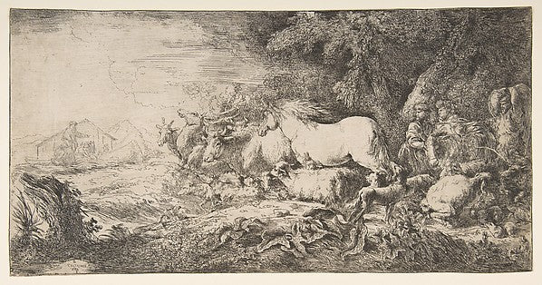Noah and the animals entering the ark c1650–55-Giovanni Benede,16x12"(A3) Poster