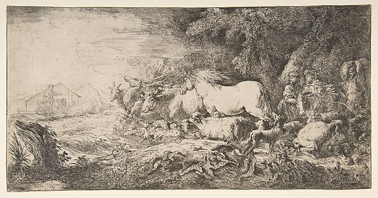 Noah and the animals entering the ark c1650–55-Giovanni Benede,16x12"(A3) Poster