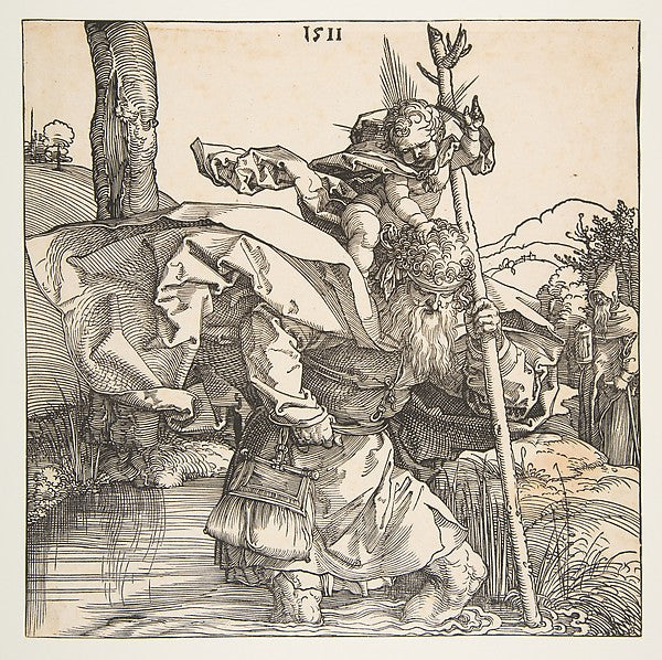 Saint Christopher 1511-Albrecht Dürer , Poster Print