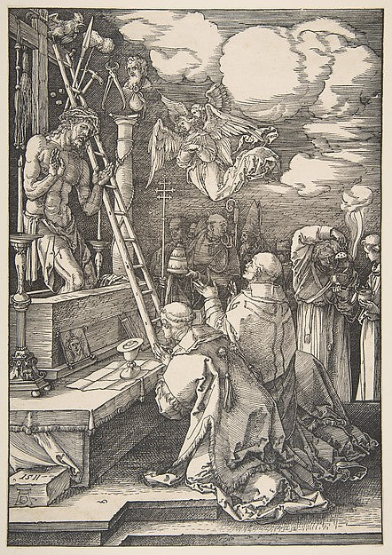 The Mass of Saint Gregory 1511-Albrecht Dürer ,  Poster Print Wall Art
