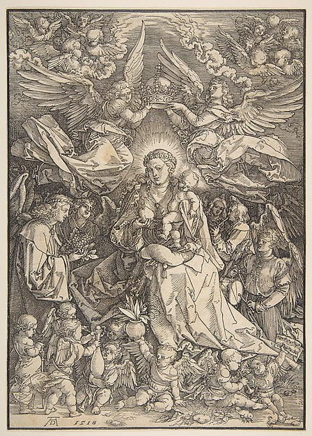 The Virgin Surrounded by Many Angels 1518-Albrecht Dürer ,  Poster Print Wall Art