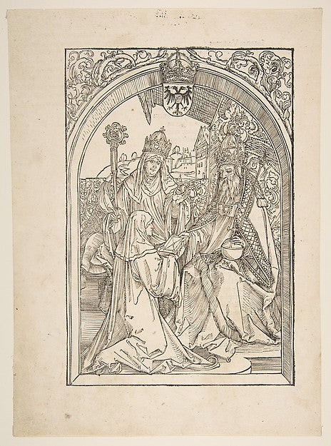 Rosvitha Presenting the Comedies to the Emperor Otto I. illust,16x12