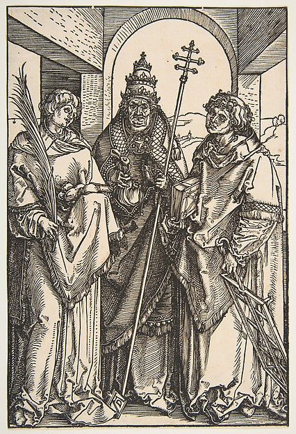 Saints Stephen  Sixtus and Lawrence n.d.-Albrecht Dürer , Poster Print